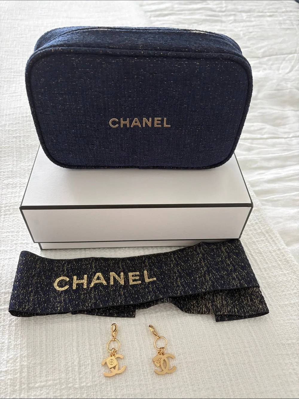 Chanel 2023 Navy Holiday Cosmetic Pouch - Picture 1 of 5